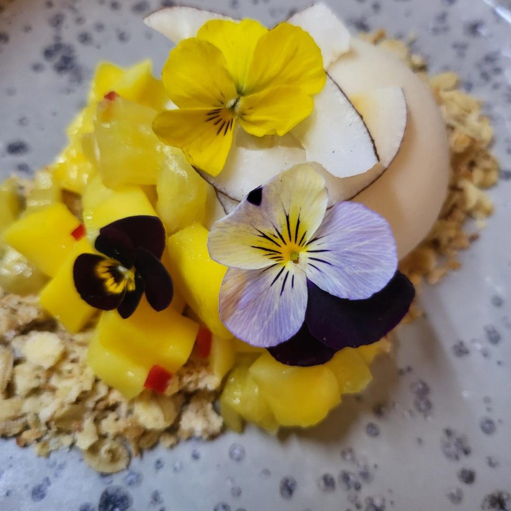 dish on white ceramic plate